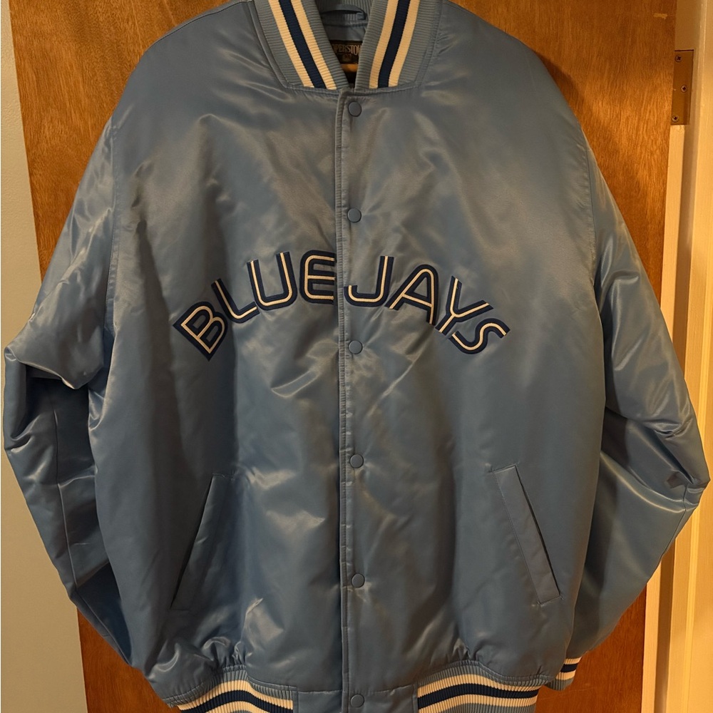 Majestic Blue Jays Light Blue Bomber Jacket